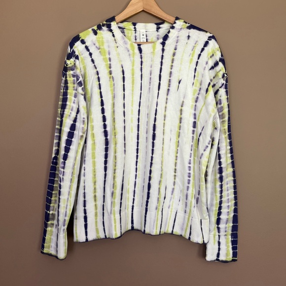 {Lululemon} Tie Dye Crewneck Sweater Cotton Cashmere in Tie Dye Neo Mint Multi